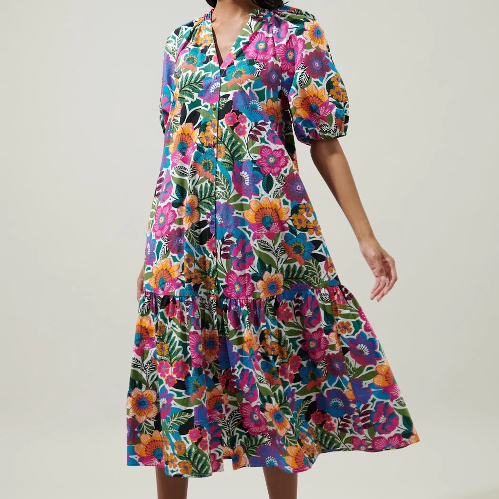 Sugarlips — Elena Wynette Tiered Midi Dress